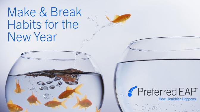 A goldfish jumping from a crowded fishbowl to an empty one