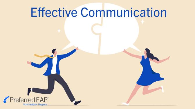illustration of two people running together, each having half a speech bubble