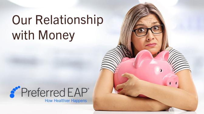 Anxious woman hugging a piggy bank